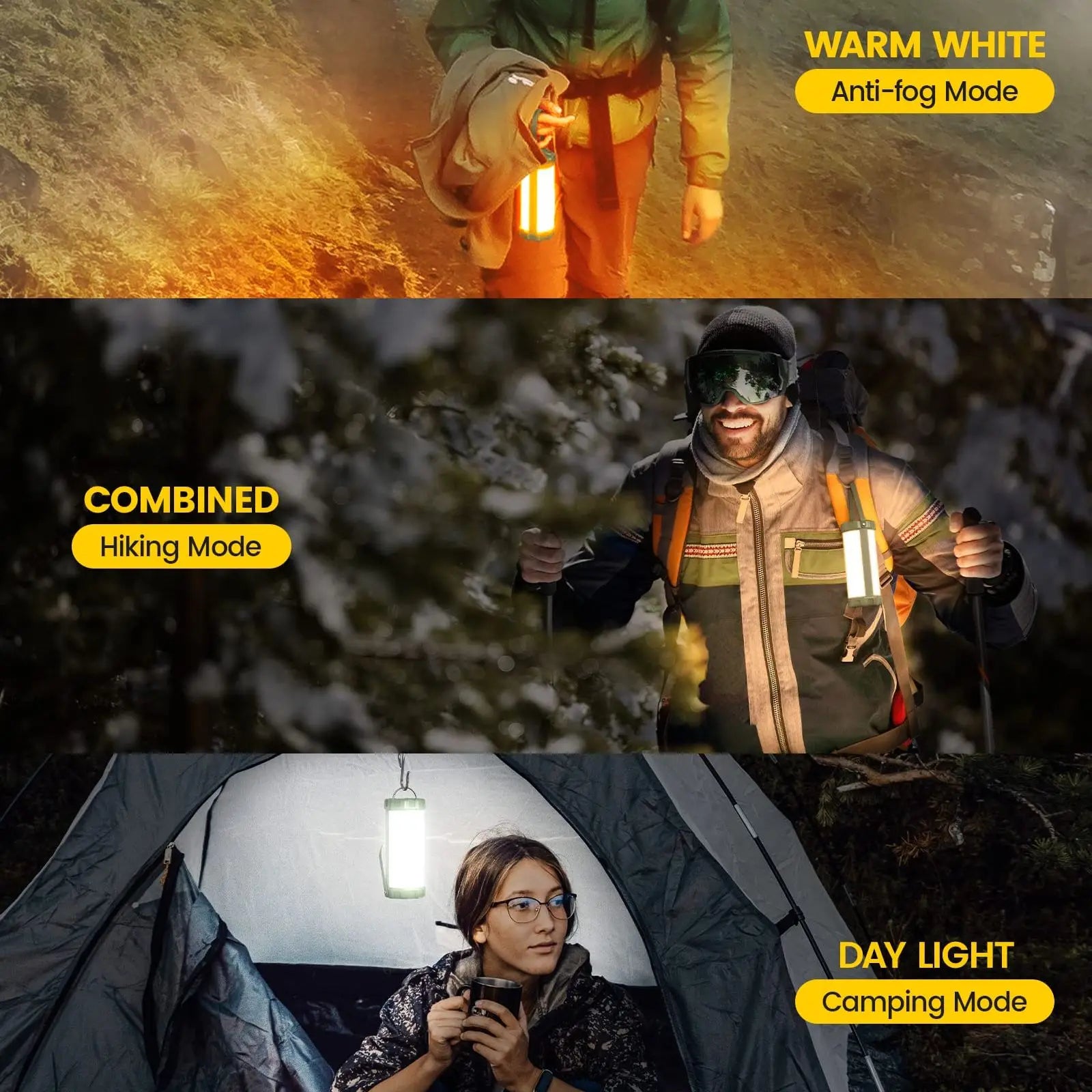 106LED Survival Camping Lantern Portable Power Bank Outdoor Lighting Flashlight Tent Light Rechargeable Emergency Equipment Lamp