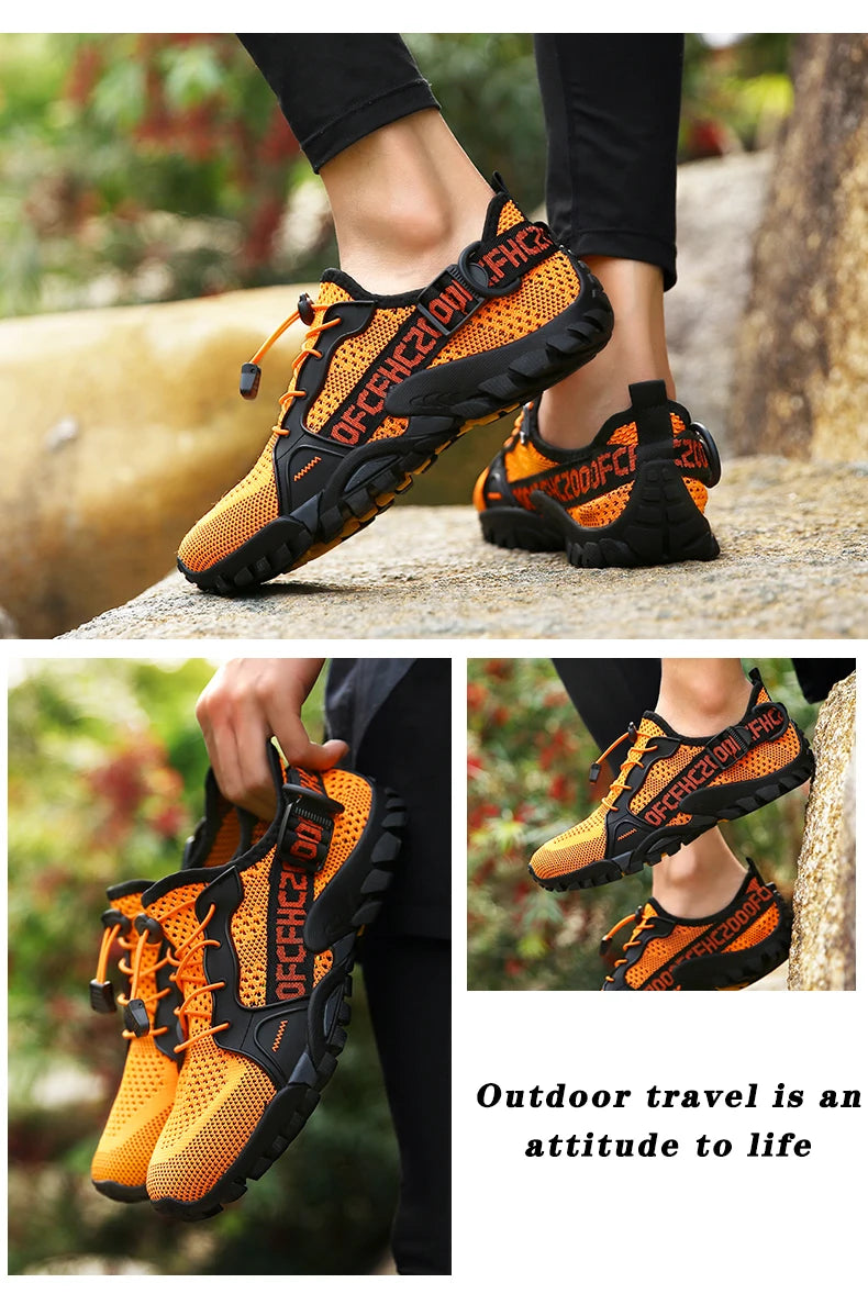 2023 Summer Men Women Trekking Hiking Shoes Summer Mesh Breathable Men Sneakers Outdoor Trail Climbing Sports Shoes Size 36-47