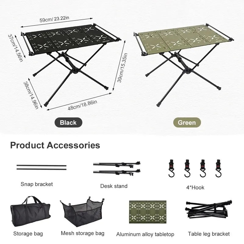 WESTTUNE Camping Table with IGT Stove Portable Aluminum Alloy Folding Table with Accessories Multifunctional Outdoor Tables