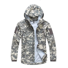 Outdoor Waterproof Hard Shell Tactical Jacket Spring Autumn Thin Breathable Camo Coat Men Climbing Army Training Combat Clothes