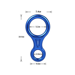 35KN Rock Climbing Carabiner Figure 8 Rappelling Rope Descender Aluminum Figure Belay Device Abseiling Downhill Equipment