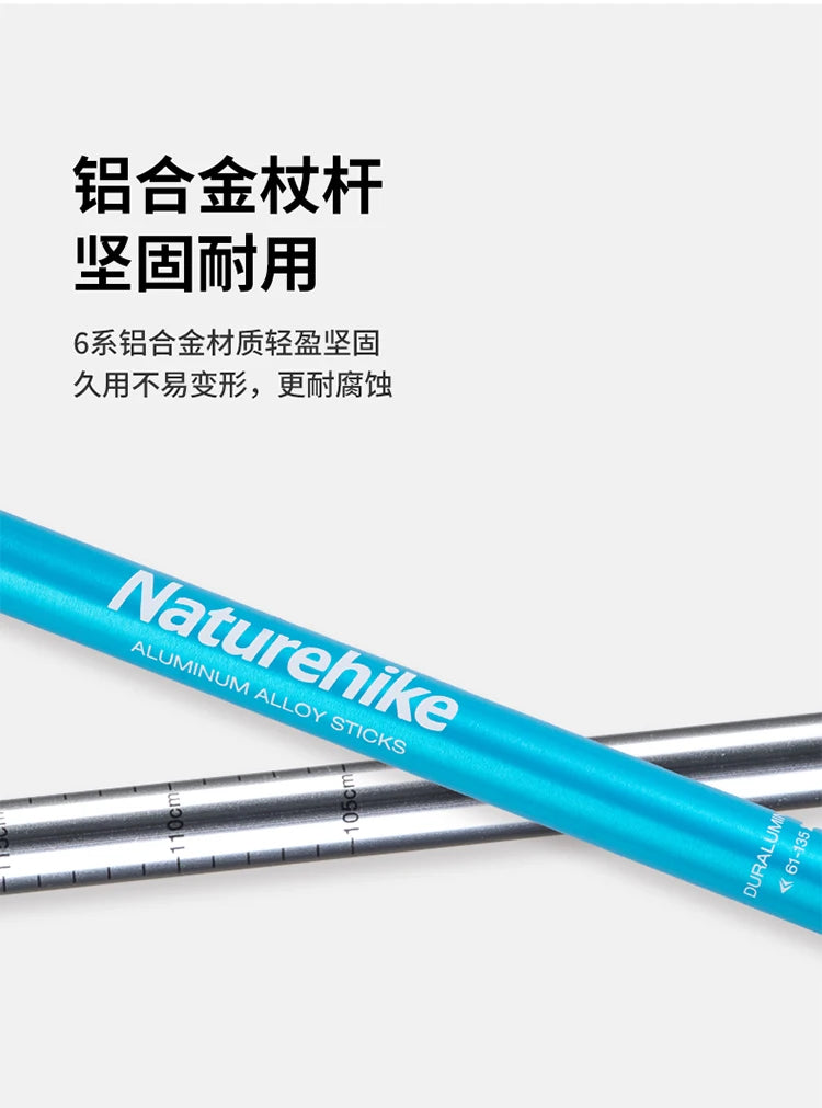 Naturehike Alpenstocks Ultralight Trekking Folding Pole Walking Hiking sticks camping family Alpenstocks 1pc