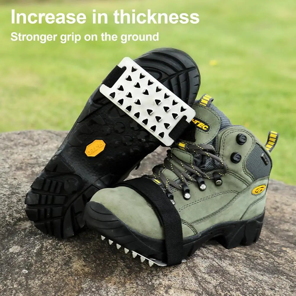 1Pair 26 Studs Anti-Slip Ice Grips Shoe Spikes Crampons For Snow And Ice Hiking Climbing Shoes Cover Spike Shoes