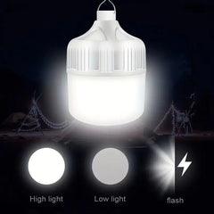 LED Outdoor USB Rechargeable Light Bulb High Brightness Emergency Light Hook Camping Fishing Portable Lantern Night Light Carry