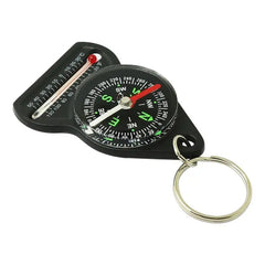 Mini Survival Compass Thermometer Portable Outdoor Camping Hiking Pocket Navigator Adventure Keychain Compass Climbing Equipment