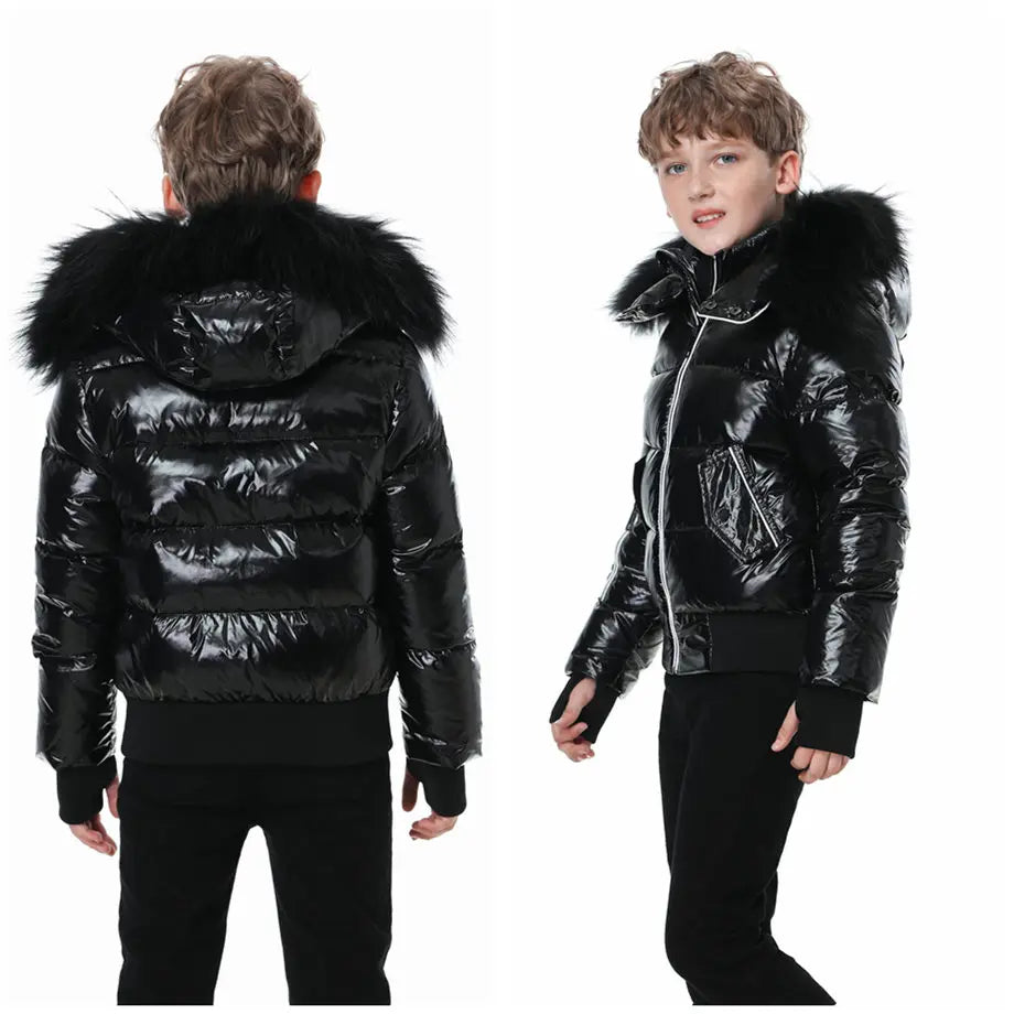 AP winter children coat for boys girls fashion white piping kids jackets waterproof shelling fabric + filling  white duck down