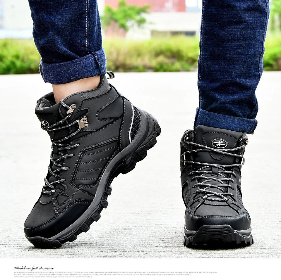 BONA 2023 New Designers Winter Suede High Top Boots Men Warm Plush Snow Boots Man High Quality Anti-Slip Hiking Boots Mansculino