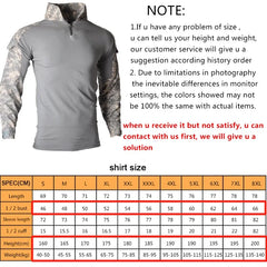 HAN WILD Men's Shirts Softair Combat Tactical Clothing Hunting Uniform Camouflage Airsoft Climb Clothes Camping Shirts Big Size