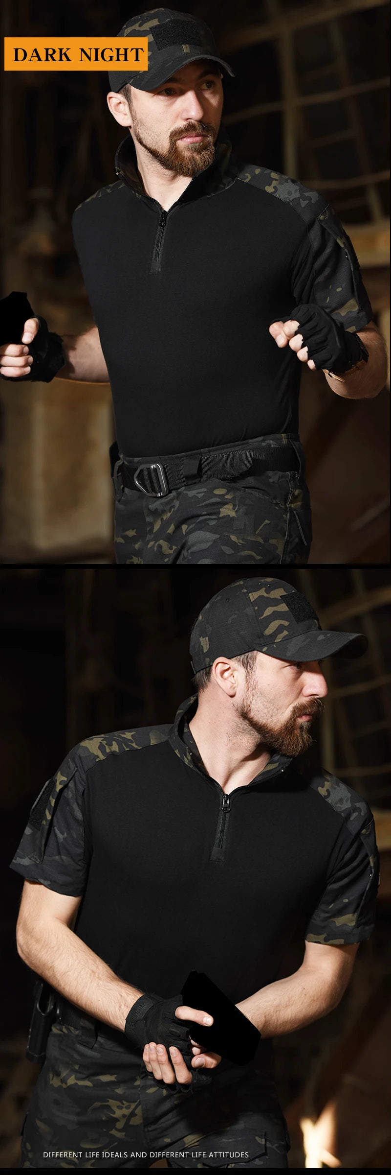 HAN WILD Camouflage Tees Men Tactical Shirt Cotton Climbing Shirts Combat T-Shirt Airsoft Paintball Camping Hunting Clothing