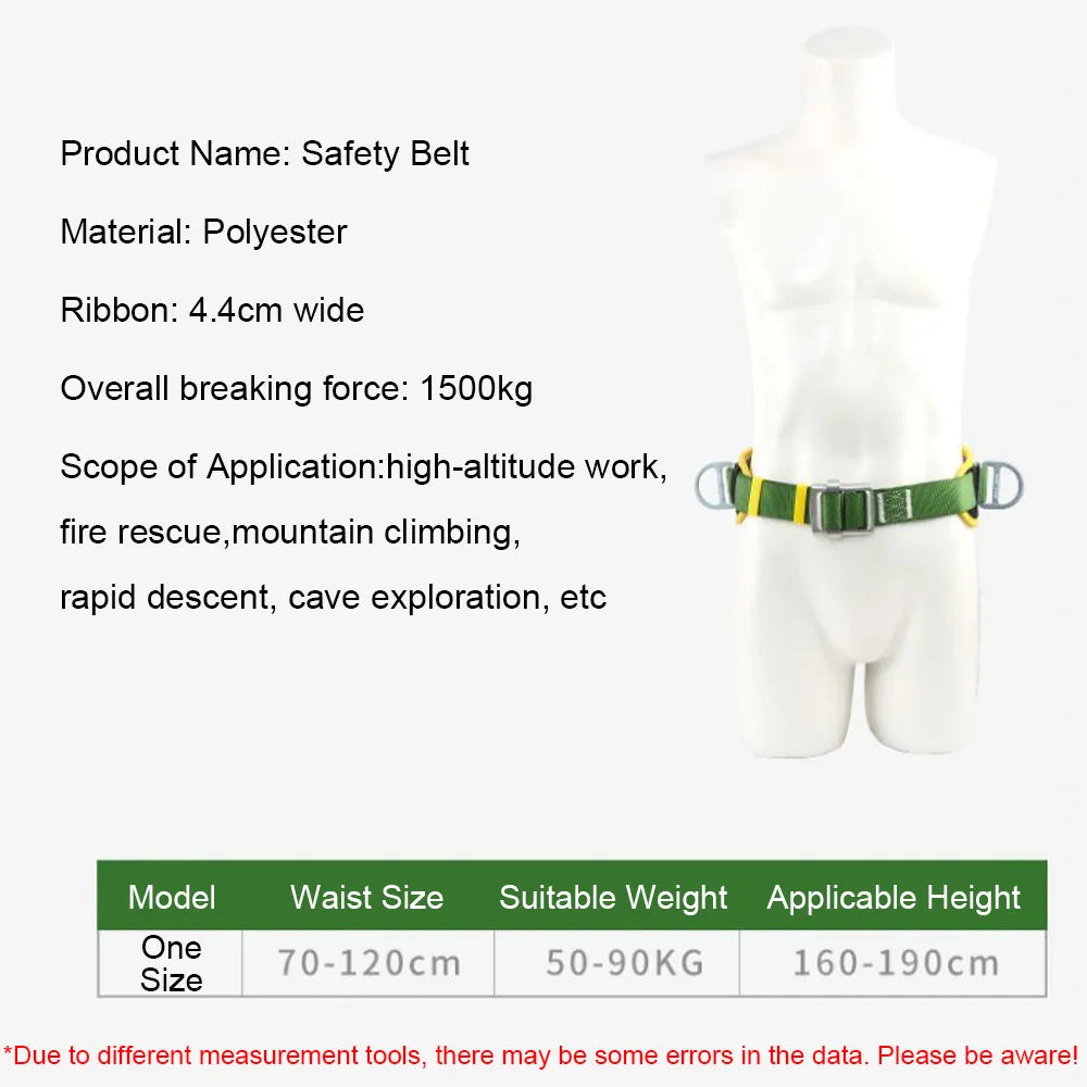 Single Waist High-altitude Work Harness Double Hanging Point Work Safety Belt Outdoor Climbing Construction Protective Safe Rope