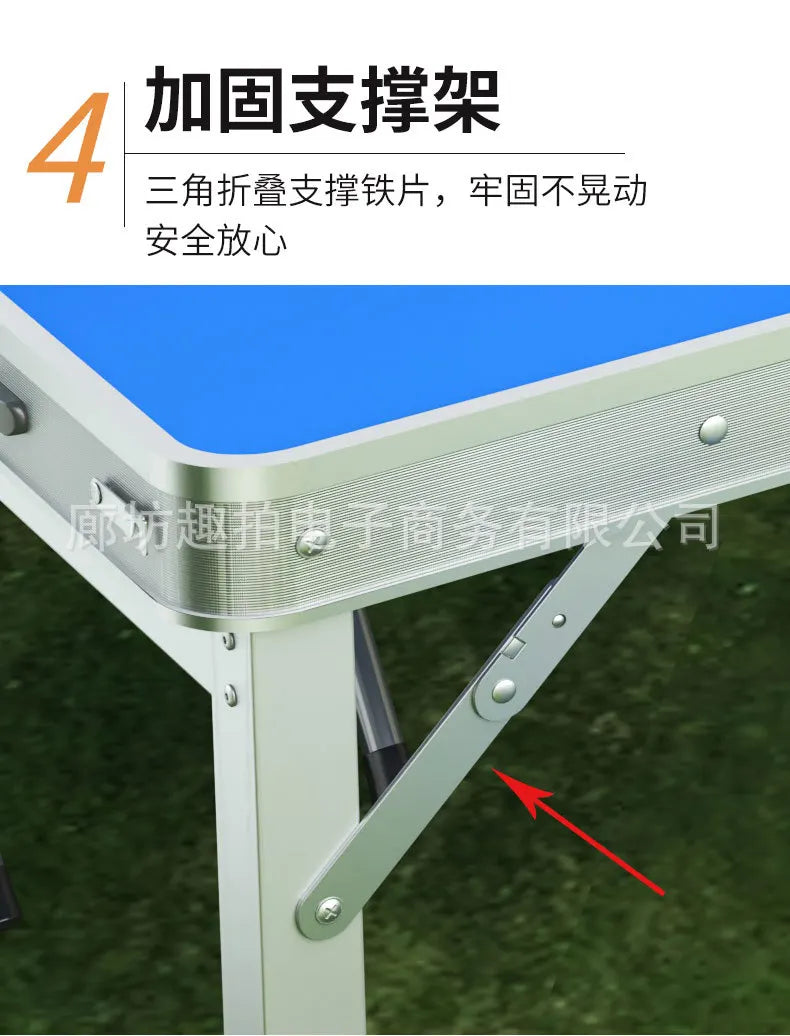 Folding Table Outdoor Stall Night Market Household Foldable Portable Aluminum Alloy Camping and Picnic Table and Chair