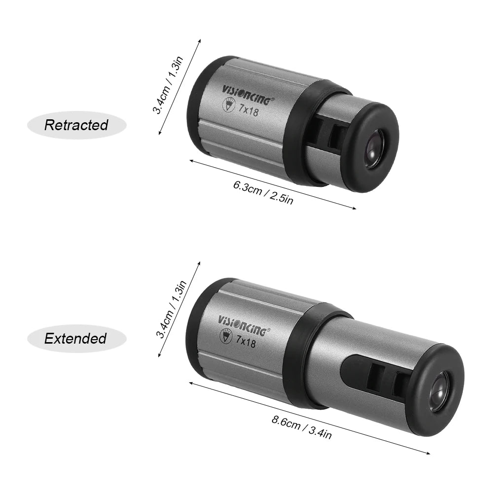 Visionking Mini Portable 7x18 Monocular Telescope Retractable for Watch Concert Tourism Camping Outdoor Equipment Spotting Scope