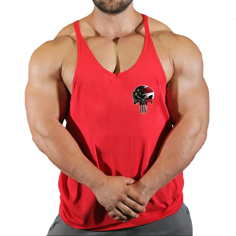 2024 New Bodybuilding Stringer Tank Tops Men Anime funny summer Clothing Running vest Fitness clothing Cotton gym singlets