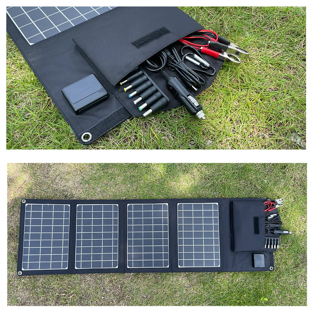 New Portable Solar Panel  28W 18V Charger Type-c USB DC Camping Foldable Panels For Moblie Phone Laptop Charge Power Station