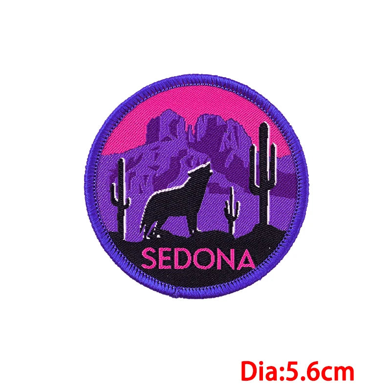 Outdoor Travel Patch Mountain Patches On Clothes Sew On Patches For Clothing Applique On Fabric Nature Adventure Badges Stickers