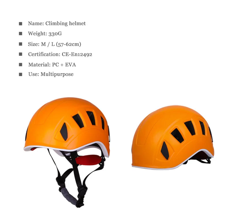 Outdoor Mountaineering yellow 14 hole Rock climbing Industrial Safety rescue helmet