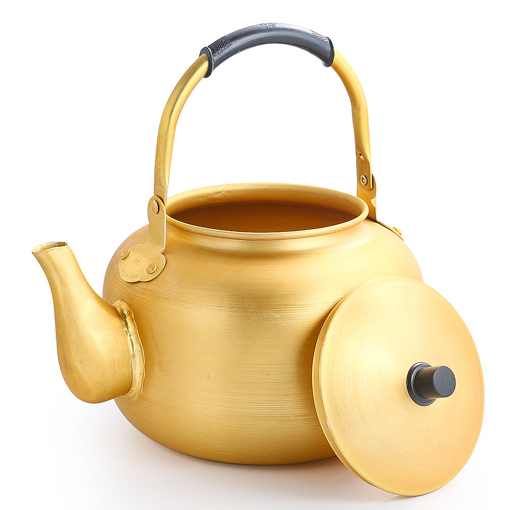 6L Gold Aluminum Kettle Large Capacity Teapot Gas Stove Outdoor Camping Coffee Water Kettle Pot with Handle Picnic Tableware