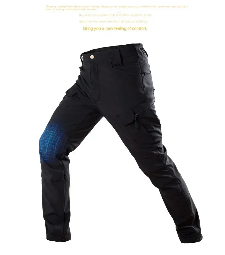 GL Waterproof and Warm Soft Shell Wool Fleece Wear-resistant Knee Double Layer Thickened Special Pants Jacket