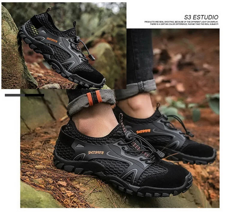 Summer Men's Hiking Shoes Mesh Outdoor Breathable Men's Sports Shoes Climbing Shoes Men's Sports Shoes Quick Dry Water Shoes