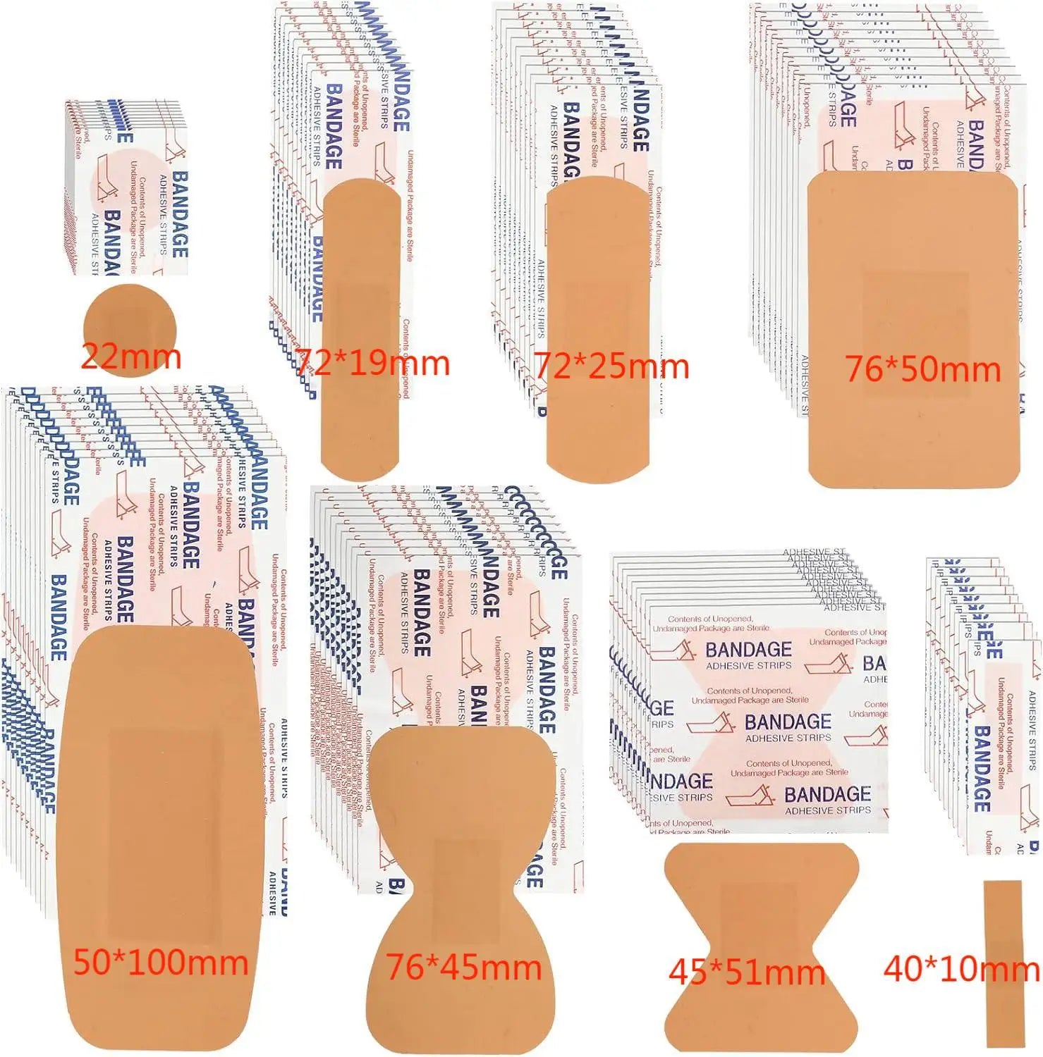 100 Pcs First Aid Waterproof Wound Plaster Medical Anti-Bacteria Band Aid For Home Travel First Aid Kit Emergency Kits