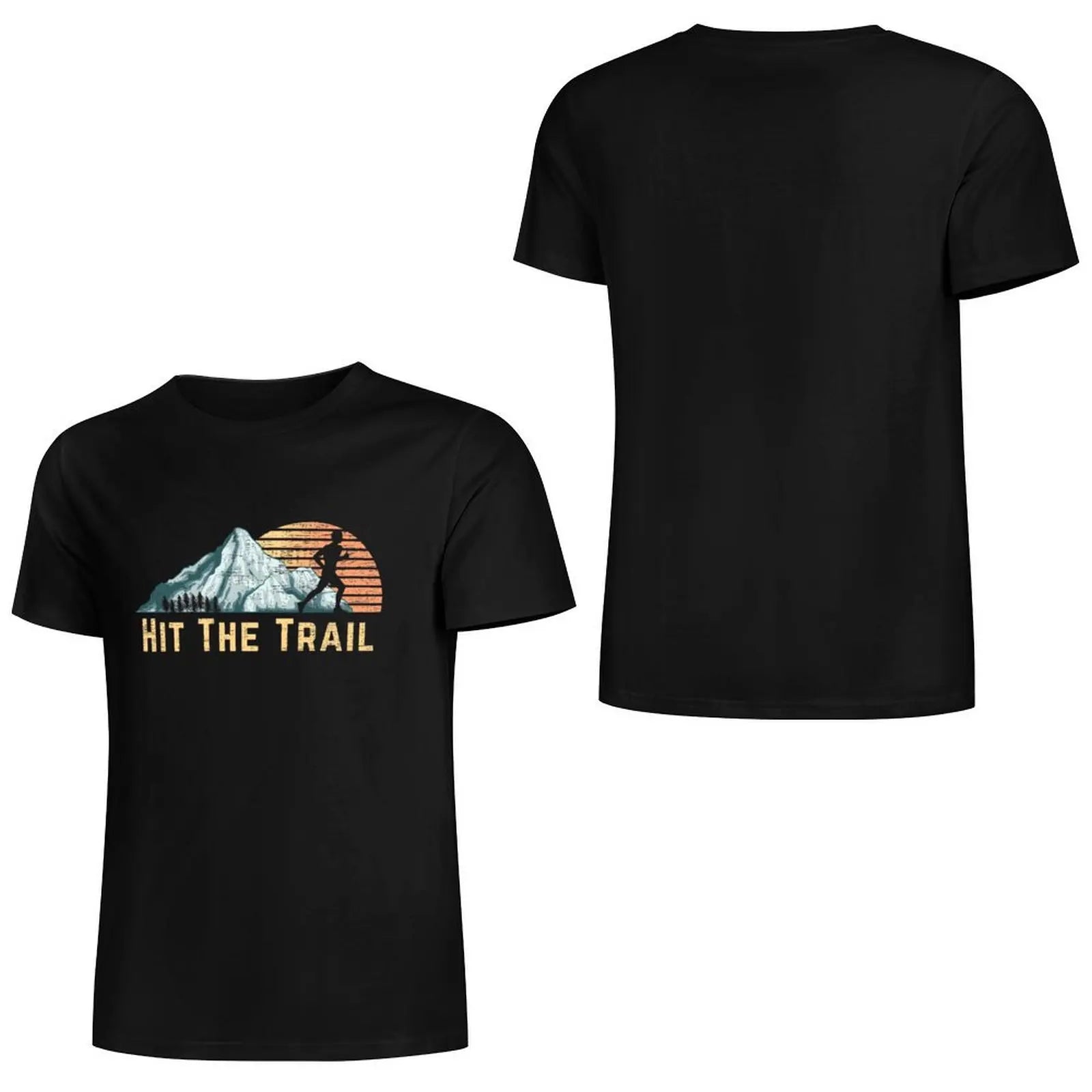 Hit The Trail Vintage Mountain Runner Retro Trail Running T-Shirt oversizeds blue archive customs design your own mens clothing