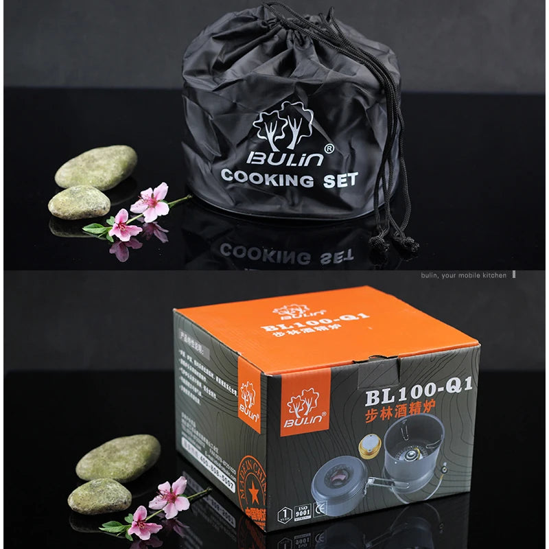 Bulin Multipurpose Outdoor Alcohol/Gas Stove With Cookware Pot for Camping and Hiking Survival