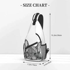 Casual French Bulldog Sling Bag for Cycling Camping Men's Frenchie Dog Lover Crossbody Chest Backpack Shoulder Daypack