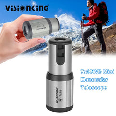 Visionking 7x18 Powerful Monocular Long Range Prismatic Telescope Glasses Scope Camping Birdwatching Hunting Spotting Scope Mini