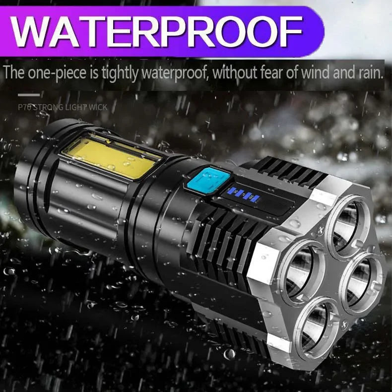 Powerful Flashlights Portable Rechargeable LED Camping Lamps Torch Light Waterproof Long Range Lanterns Self Defense