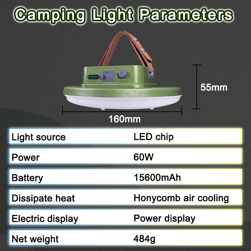 MOSLIGHTING Camping Light Rechargeable Portable Suspension Magnetic Suction Ultra Bright LED Tent Light Fishing Lights Outdoors