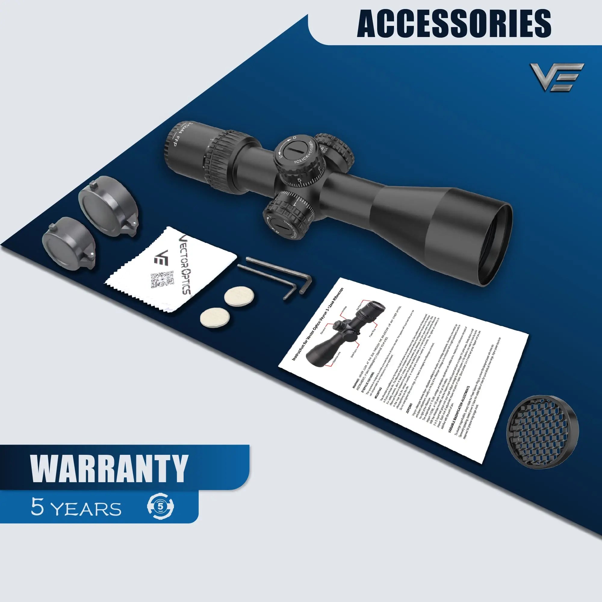 Vector Optics Veyron 3-12x44 SFP&FFP Hunting Riflescope Optical Spotting Scopes Etched MPR-4 Reticle fit Airsoft .223 .308win