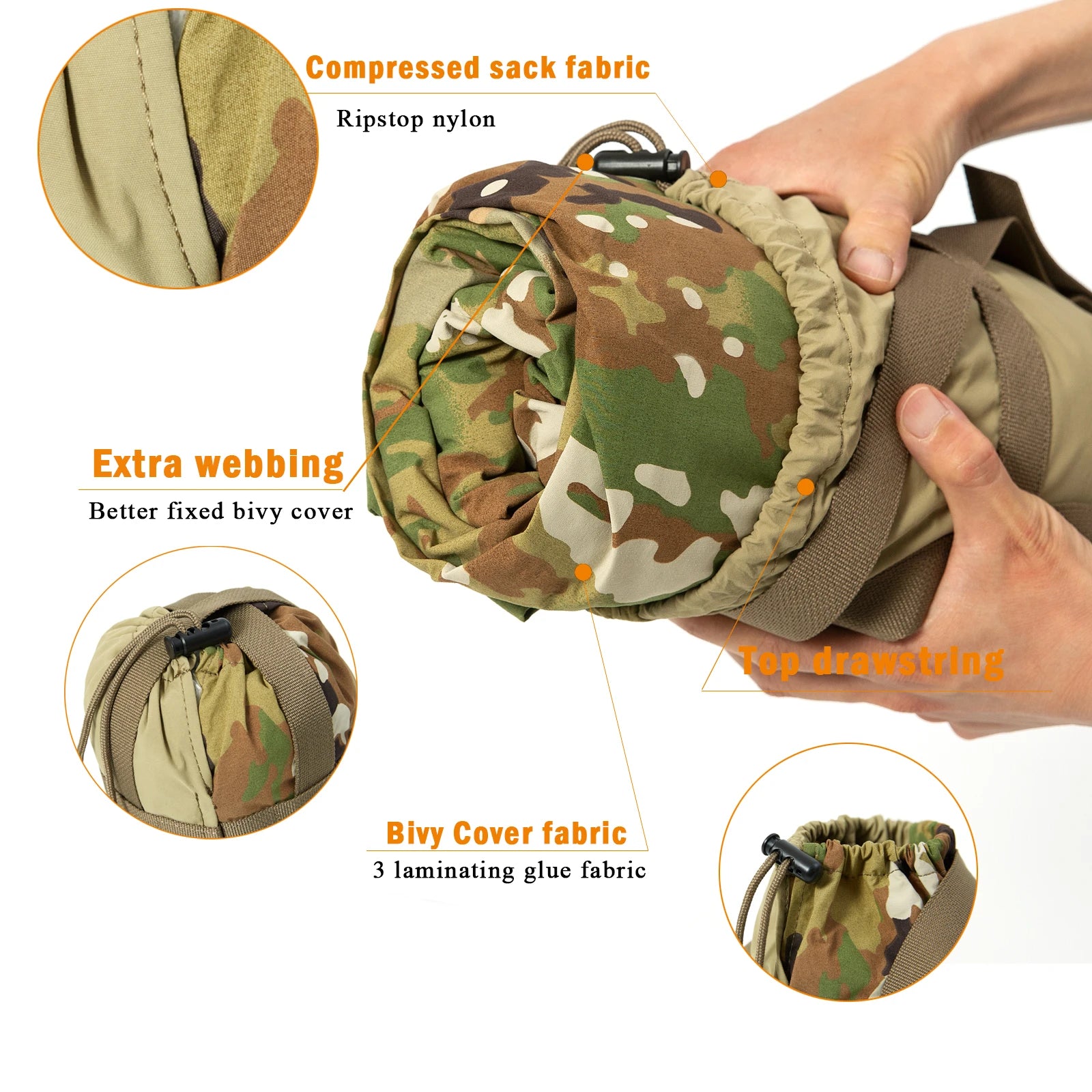 Akmax.cn Bivy Cover Sack for Military Army Modular Sleeping Bags, Multicam Camo/Woodland/UCP