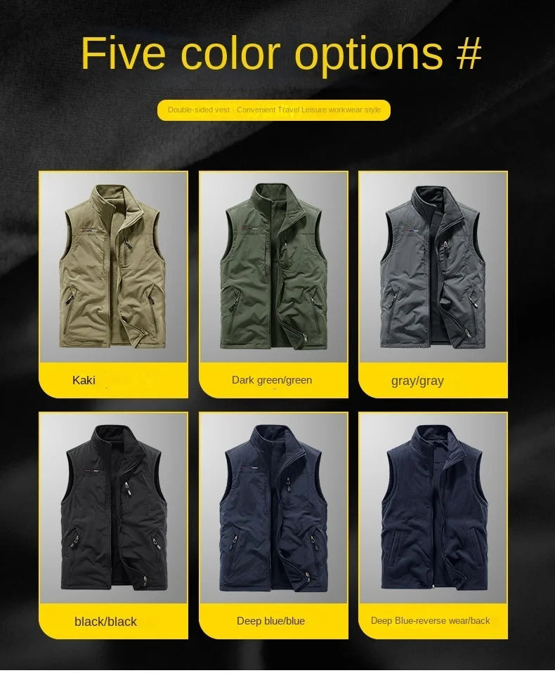 Work Vest Men Photography Clothing MAN Tactical Jackets Winter Motorcyclist Mountaineering Men's Sleeveless Coat