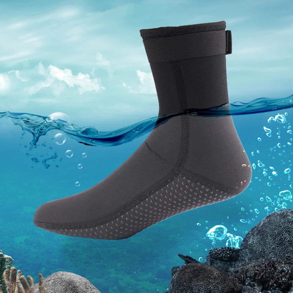 3mm Neoprene Diving Socks Non-slip Adult Warm Patchwork Elasticity Wetsuit Shoes Diving Surfing Boots for Swimming Snorkeling