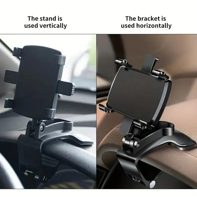 Car Mobile Phone Holder Easy Clip Mount Stand Panel Universal Navigation Multi-Functional Bracket Holder Dashboard GPS Support