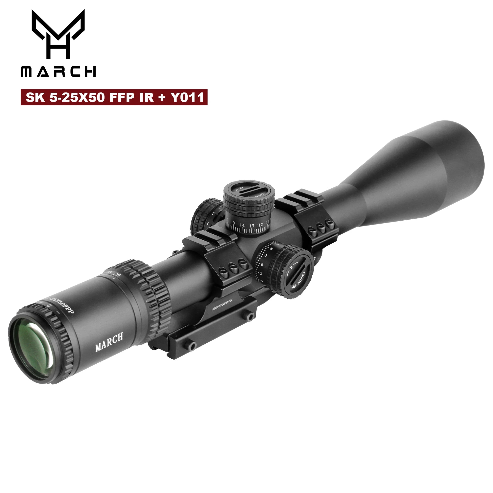 MARCH SK5-25X50 FFP IR Tactical Riflescope Spotting Scope for Rifle Hunting Optical Collimator Airsoft Airgun Sight Etched Glass