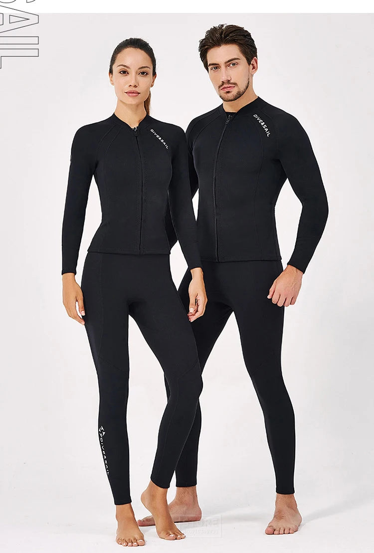 Neoprene 3MM 2MM Men Women Wetsuit Jacket Scuba Diving Suit Surf Snorkeling Underwater Spearfishing Fishing Kitesurf Equipment