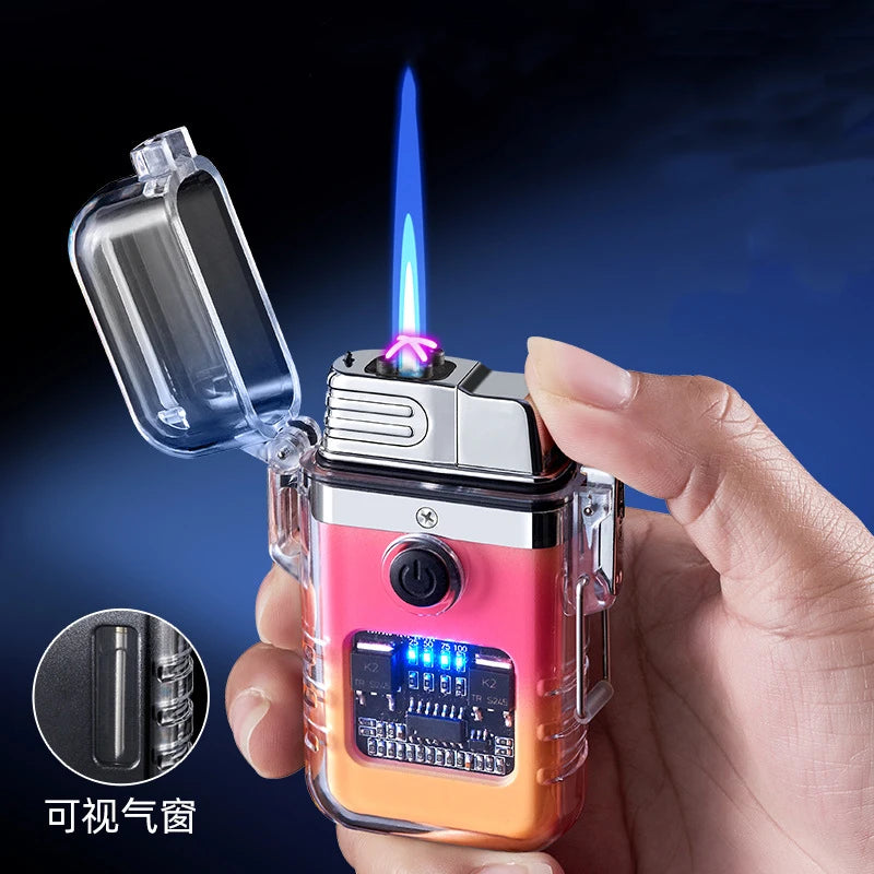 Waterproof Lighter Windproof Lighter Butane Gas Turbo Electric Transparent Plasma ARC USB Rechargeable Lighters Outdoor Camping