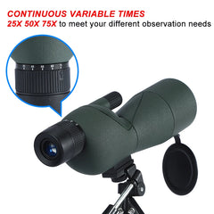 25-75x60 HD Spotting Scope Zoom Monocular Powerful Telescope Bak4 Prism ED Lens For Outdoor Camping Bird Watching Shooting