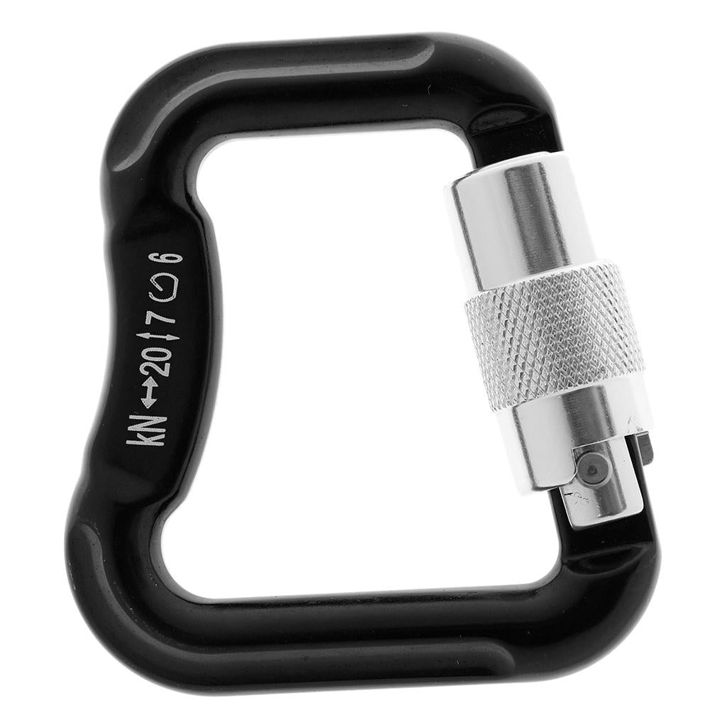 25/20KN Mountaineering Caving Rock Climbing Carabiner D Shaped Safety Master Screw Lock Climbing Chalk Bag Climbing Accessories