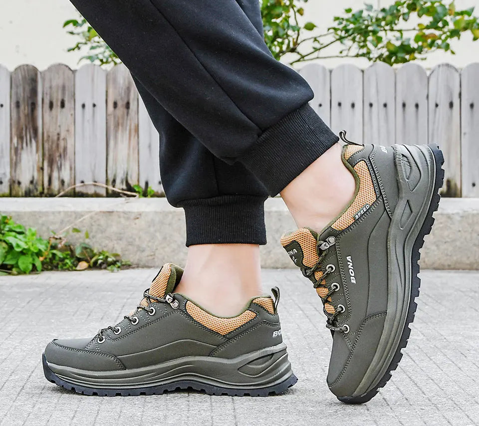 BONA 2022 New Designers Hiking Shoes Wear-resistant Outdoor Sports Shoes Men Brathable Lace-Up Climbing Trekking Footwear Man