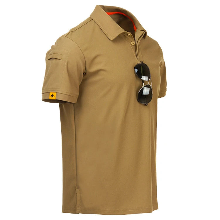 Men's Quick Dry Outdoor Tactical  Polo Shirts Summer Custom Plus Size Military Clothes Tactical Plain Turn-down Army T-shirts