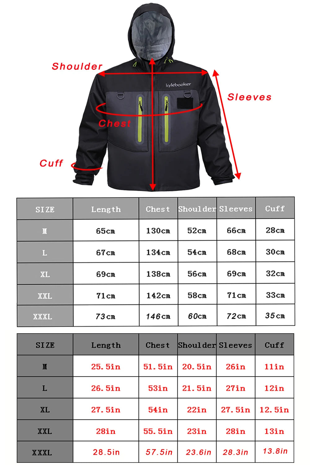 Men's Fly Fishing Wading Jacket Breathable Waterproof Fishing Clothing Wader Jacket Hiking Camping Trekking Hunting Clothes