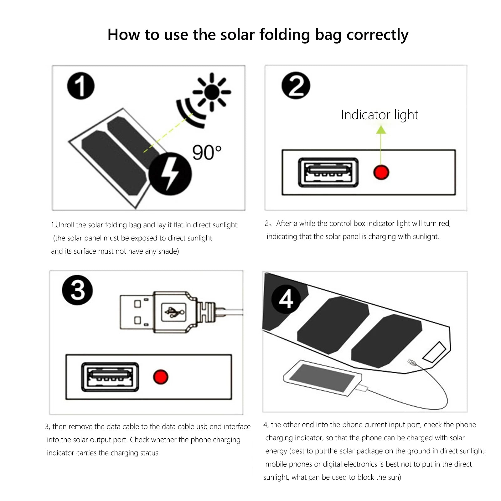 Foldable And Multifunctional Outdoor Solar Panel Charger 5V Camping Hiking Backpacking Traveling Outdoor Emergency Power Supply