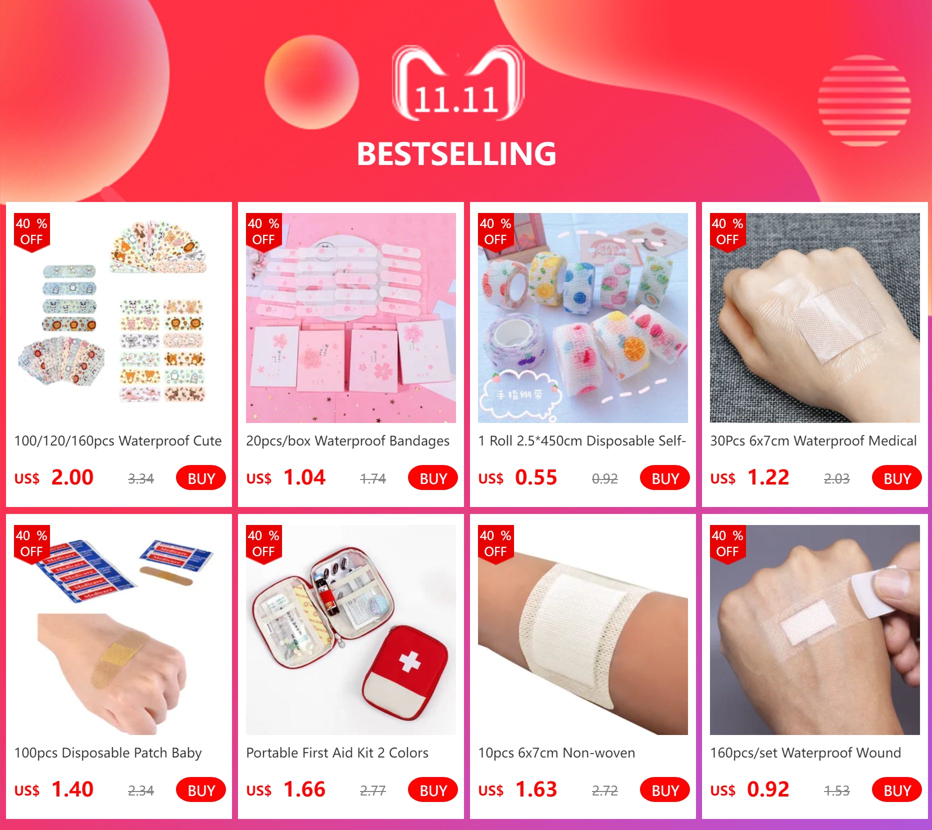 6pcs PBT Elastic Bandage First Aid Kit Gauze Roll Wound Dressing Nursing Emergency Care Bandage 4.5m