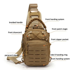 Men's Outdoor Chest Bag Military Tactical Shoulder Bag Sling Backpack 900D Oxford Mountaineering Camping Fishing Hiking Molle Mi