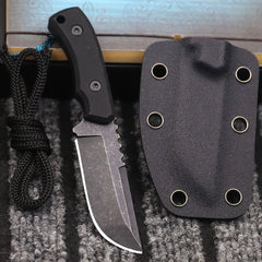 2024 NEW（ Full- Tang） Mini portable multi-purpose outdoor Straight Knife +K sheath, Jungle camping EDC tool knife