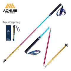 AONIJIE E4201 Lightweight Folding Collapsible Quick Lock Trekking Pole Hiking Pole Trail Running Walking Stick Carbon Fiber