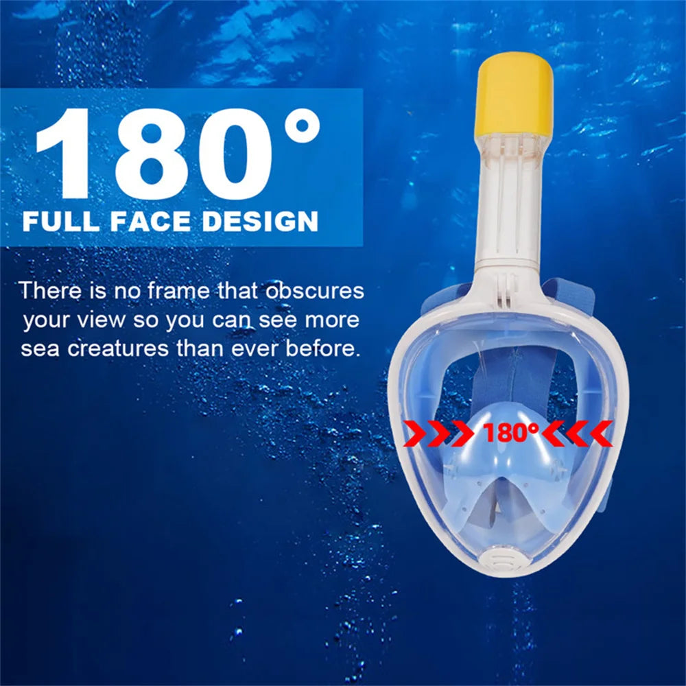 Professional Snorkeling Diving Mask Underwater Scuba Full Face Snorkel Mask Anti Fog Goggles for Kids Adult Swimming Equipment