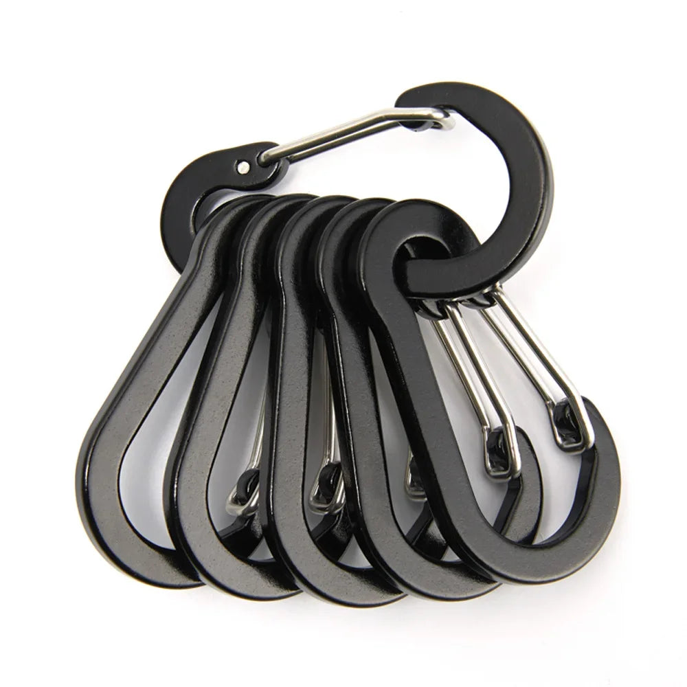 6/12pcs Outdoor Camping Multi Tool Mountaineering Buckle Steel Small Carabiner Clips Fishing Climbing Acessories Dropshipping